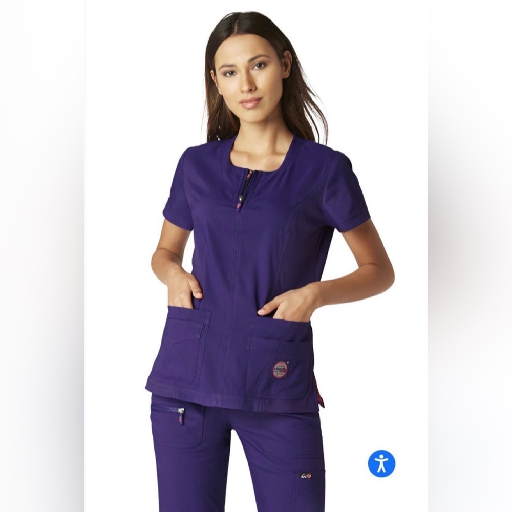 Koi Lite Serenity Scrub Top Purple Small
